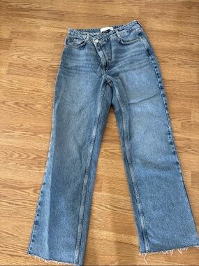 Zara Light Blue Straight Leg Jeans